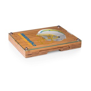 NFL Los Angeles Chargers Concerto Glass Top Cheese Cutting Board & Tools Set - 1 of 3