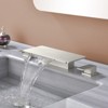 Cobbe Double Handle Waterfall Faucet 3-Hole 8-Inch Widespread Bathroom Sink Faucet Brushed Nickel - 3 of 4