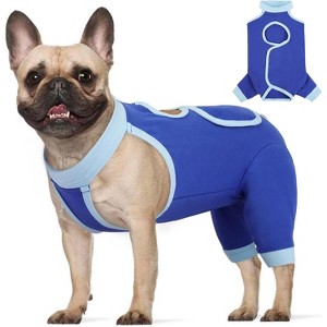 Dog Surgery Leg Sleeve Rear Legs, Male Female Pet Prevent Licking Wound Elbow Knee Protector, Dog Recovery Suit Cone Collar Alternative Pants Shirt - 1 of 4