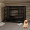 Heavy Duty Metal Dog Crate, Extra Large Folding Dog Cage with Double Doors, Wheels & Removable Tray, Indoor Pet Kennel for All Sizes Dogs - 3 of 4