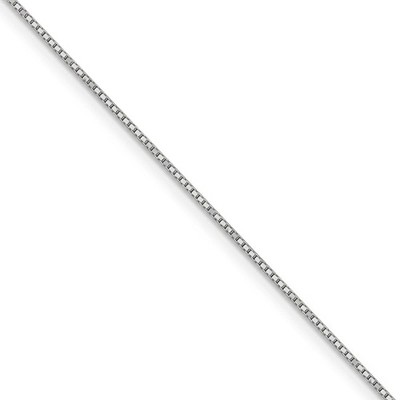 Black Bow Jewelry 0.9mm 14k White Gold Box Chain Necklace
