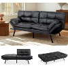 MUUEGM 71" Memory Foam Futon Sofa Bed| Convertible Sleeper Sofa with 3-Position Adjustable Backrest and 4-Position Armrest - 2 of 4