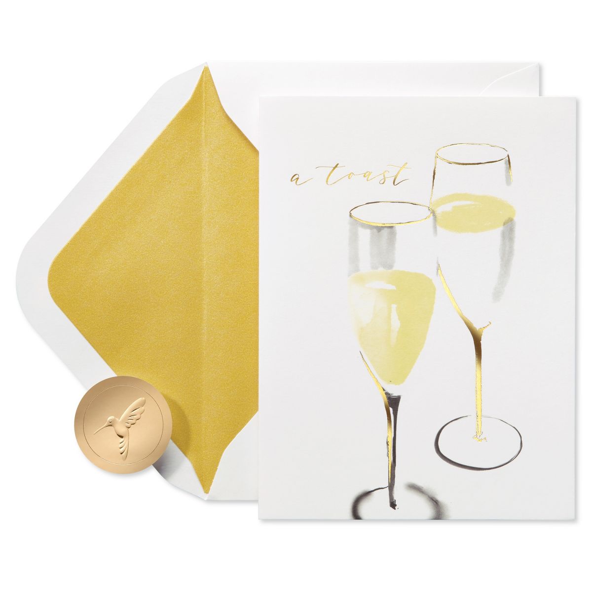 PAPYRUS Wedding Card Love You Share Champagne Glasses Includes Envelope