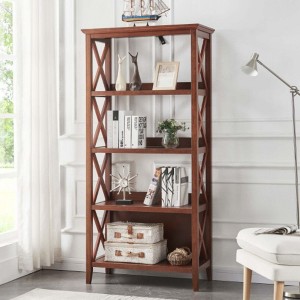 4 Tier Bookshelf, Bookcase Shelf Storage Organizer, Open Display Storage Book Shelves, Modern Book Shelf For Study Living Room Home Office - 1 of 4