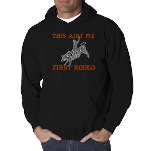 LA Pop Art Men's Word Art Hooded Sweatshirt - This Aint My First Rodeo - 1 of 4