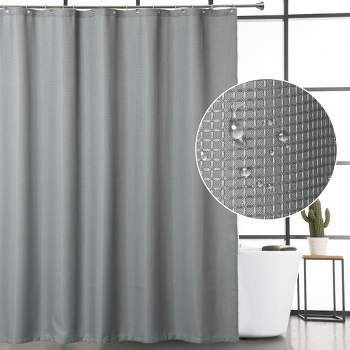 Waffle Fabric Shower Curtain for Bathroom