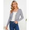 Women's Cropped Sweater Cardigan Long Sleeve V-Neck Sweater Rib Open Front Shrugs - 3 of 4