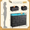 8 Dresser TV Stand with Power Outlets, Led Dresser for Bedroom, Fabric Chest of Drawers with Double Open Shelves, Wood Top, Steel Frame - 4 of 4