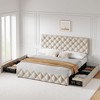 Bed Frame with 4 Storage Drawers and Adjustable Upholstered Headboard - 4 of 4