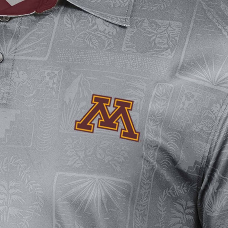 NCAA Minnesota Golden Gophers Men&#39;s Tropical Polo T-Shirt, 3 of 4