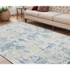 Ivory And Sky Blue Abstract Area Rug - 2 of 4