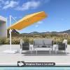 PURPLE LEAF Patio Umbrella White Cantilever Offset Umbrella Square Outdoor Umbrella with 360-degree Rotation for Garden Deck Pool - 2 of 4