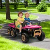 Jojoka 24V 6-Wheel Ride on Dump Truck, 2-Seater 4WD UTV w/ Remote Control,Electric Dump Bed & Shovel,Music,LED Headlights,3-8 Kids - 2 of 4