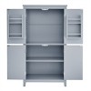 GlasFlength Bathroom Storage Cabinets Modern Freestanding Cabinet 4 Doors with Adjustable Shelves for Bathroom Living Room, Grey, 23.6"*11.8"*43.3" - 4 of 4