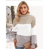 Coolmee Women's Pullover Sweater Turtleneck Batwing Sleeve Loose Oversized Chunky Knitted Sweater Jumper Tops - 3 of 4