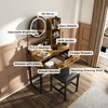 KWPZQEB Vanity Desk Set with Mirror and Lights, Makeup Vanity Desk with Power Outlet & 2 Drawers, Dressing Table with Side Bracket for Bedroom - 4 of 4