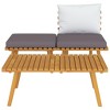 vidaXL 3 Piece Patio Lounge Set with Cushions Solid Acacia Wood - 4 of 4