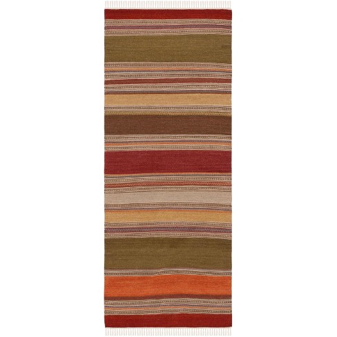 Safavieh Braided 2'3 X 12' Hand Woven Cotton Rug in Beige and Brown
