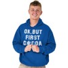 Snowflake Ok But First Hot Cocoa Hoodie Sweatshirt Women Men Brisco Brands - 4 of 4