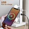 Vanity Mirror with Lights, Dimmable 3-Color LED Hollywood Makeup Mirror for Desk and Wall, Plug-in and USB Charger Included - 4 of 4