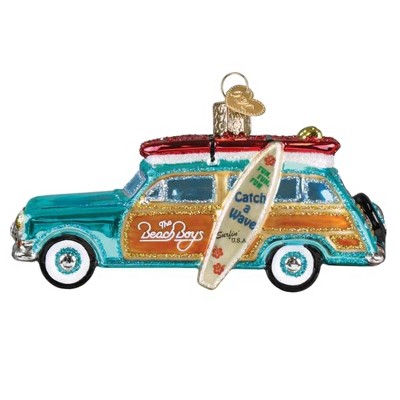 Old World Christmas Blown Glass Ornament for Christmas Tree, The Beach Boys Surfin' Woody