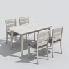 VECELO 5-Piece Farmhouse Style Dining Table Set, Rubber Wood Table and 4 Upholstered Dining Chairs, Gray - 2 of 4