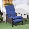 Outsunny Rattan Adjustable Recliner Chair with Hand-Woven All-Weather Wicker for Patio, Outdoor, Garden, Poolside - 3 of 4