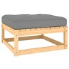 vidaXL Patio Footstools with Cushions 2 pcs Solid Wood Pine - 3 of 4
