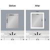 Amanti Art Mirror Makeover Bathroom Mirror Frame Border Kit - Fully Assembled Peel and Stick Frame - Mirror NOT Included - Cabinet White Narrow Trim - 4 of 4
