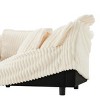 Modern Cream Corduroy Sofa With 1 Big Back Cushion And 2 Big Pillows,Single Couch,Slipcovered Chair,Single Sofa-Maison Boucle - 3 of 4