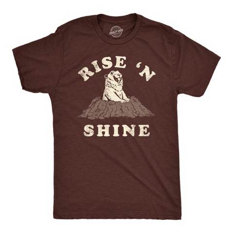 Мужские футболки Crazy Dog T-Shirts, Inc. Mens Funny T Shirts Rise N Shine Ground Hogs Day Graphic Tee for Men - Crazy Dog Men's T Shirt With Sarcastic Sayings Brown L