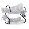 MegaChef 16 Inch Two Shelf Dish Rack in Blue - 2 of 4