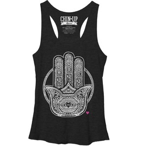 Women's CHIN UP Henna Hamsa Racerback Tank Top - 1 of 3