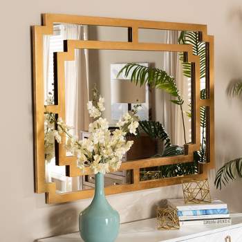 Baxton Studio Dayana Modern and Contemporary Antique Gold Finished Wood Accent Wall Mirror