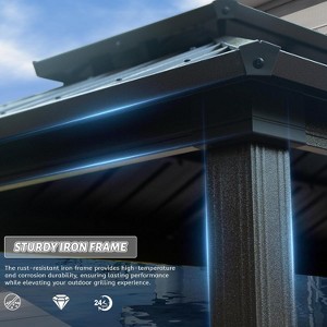 Vynxaria Gray 6x10FT Hardtop Grill Gazebo Outdoor BBQ Gazebo with Double Galvanized Steel Roof - 1 of 4