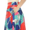 Women's Leaf Print Flared Midi Skirt - 4 of 4