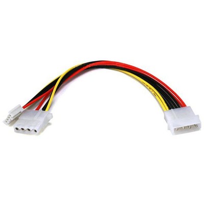 Monoprice Power Splitter Cable - 0.67 Feet - Molex 4-Pin 5.25 Male to 5.25 Female