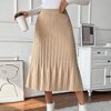 Coolmee Women Midi Skirt High Elastic Waist Pleated Chiffon Skirt Midi Swing A-line Skirts - 2 of 4