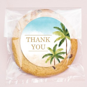 Big Dot of Happiness Beach Wedding Thank You Stickers and Clear Cookie Bags, Cellophane Treat Bags 4.25x7 IN for Candy or Baked Goods - 25 Count - 1 of 4
