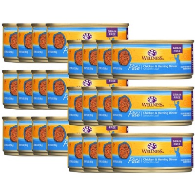 Wellness Chicken and Herring Dinner Grain Free Wet Cat Food - Case of 24/5.5 oz