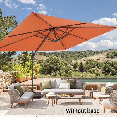 Sonkuki 11.5×9FT Offset Outdoor Patio Aluminum Cantilever Umbrella with Infinite Canopy Angle Adjustment