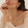 14K Gold Plated 2-Sided Necklace - Lucky Clover & Cross Pendant with Pearl Accents, Dainty Chain for Women - 4 of 4