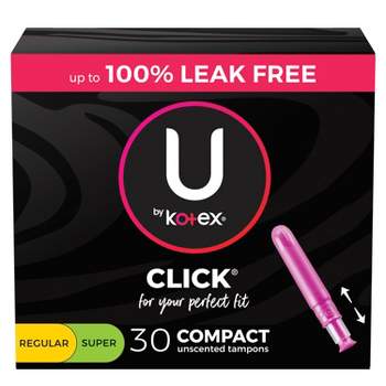 U by Kotex Click Tampons - Multipack - Compact Tampons - Regular/Super Absorbency - Unscented