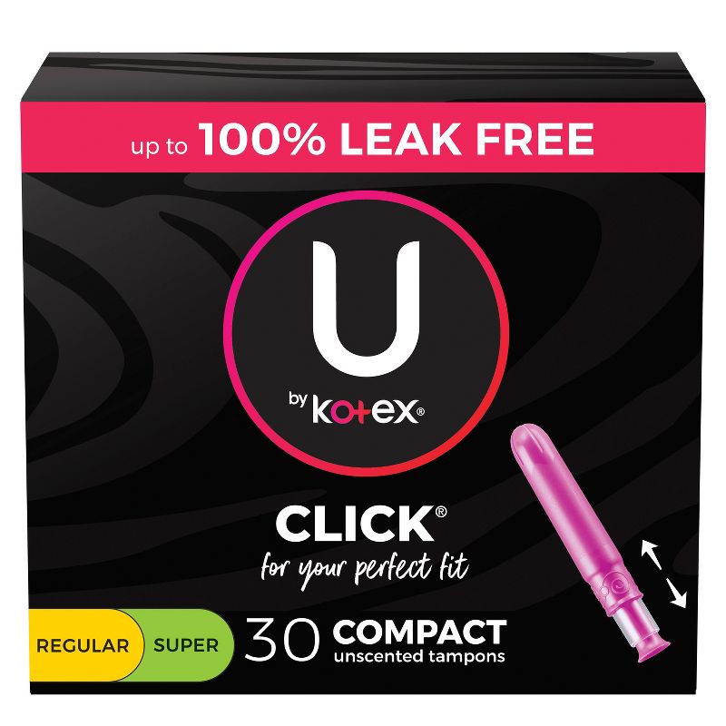 U by Kotex Click Tampons - Multipack - Compact Tampons - Regular/Super Absorbency - Unscented, 1 of 14