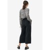 ellos Plus Size Wide Leg Crop Pant With Tie Waist - 10, Black - 3 of 4
