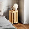 Sapphtopaz Stackable Stools Wooden End Table with Locking Wheels Round Nesting Tables with Solid Wood Frame Stool for Living Room, Bedroom - 4 of 4