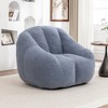 Vynxaria Light Blue Tufted Fluffy Bean Bag Seats with Memory Foam Filler for Dorm Apartment Living Room - 4 of 4