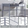 COMHOMA Metal Loft Bed Twin Size, Loft Bed Frame with Safety Guard Rails & Flat Ladder for Kids Teens Adults - 3 of 4