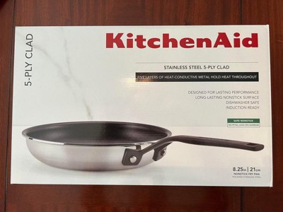 KitchenAid 5-Ply Clad Stainless Steel and Nonstick Frying Pan Set, 2pc -  Bed Bath & Beyond - 34310123