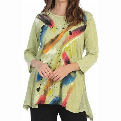 Women's Bora Bora Mineral Washed Mesh Contrast Tunic Top - Jess & Jane